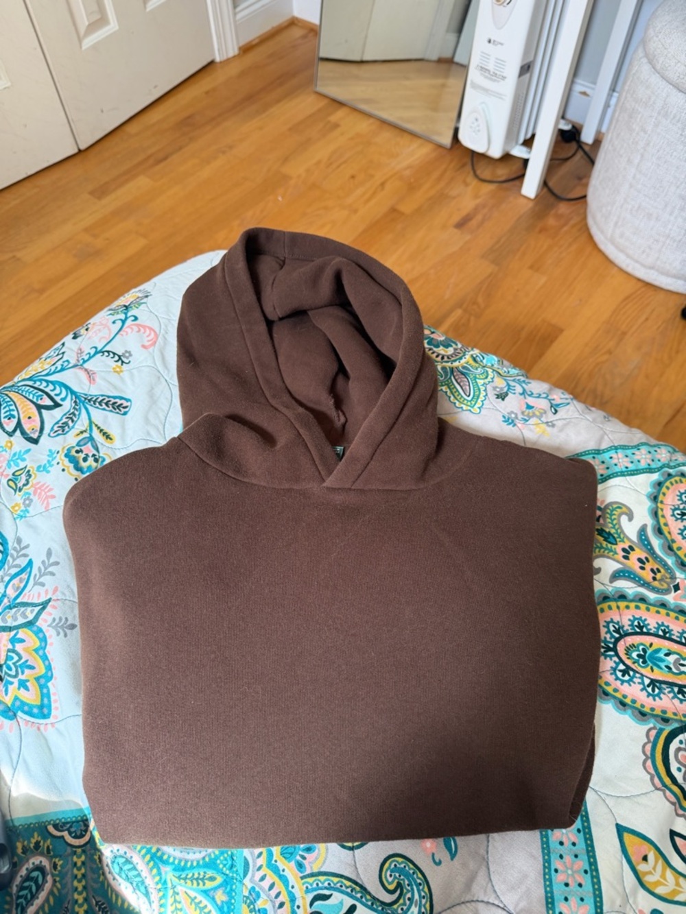 Brown hooded sweatshirt